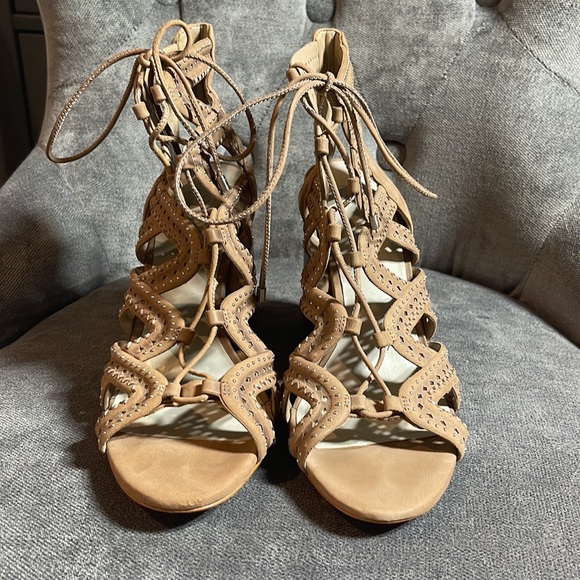 Nordstrom strapy lace up sandal booties heals - Picture 2 of 4